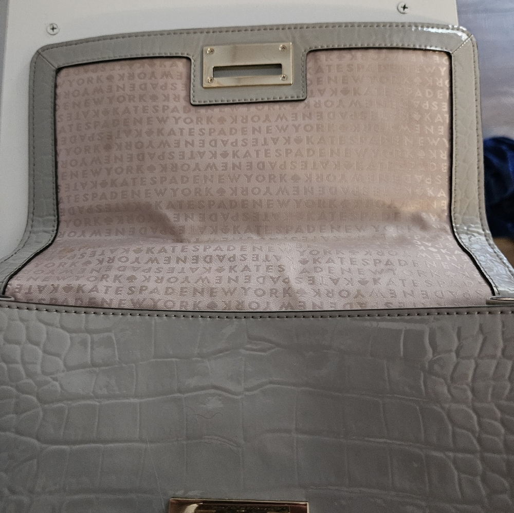 Kate Spade French Gray Croc Knightsbridge Doris Satchel - Picture 9 of 13